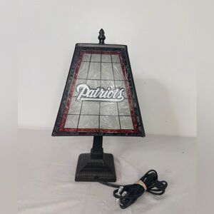 New England Patriots Lamp NFL Desk Light Fan Decor faux stain glass